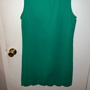 Green Scallop bottom shift dress